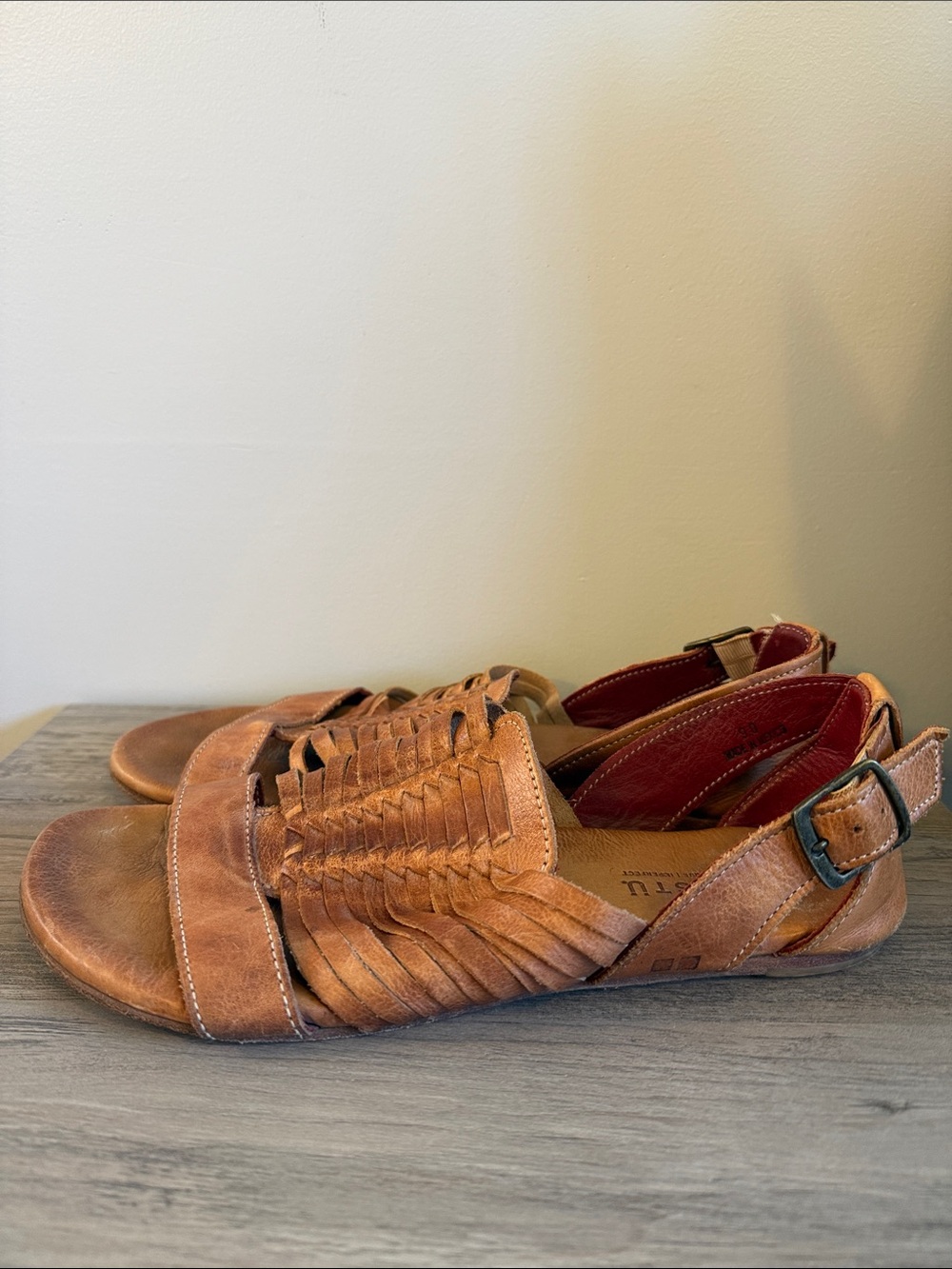 BED|STU Tan Woven Leather Sandals 9.0 - Picture 4 of 8